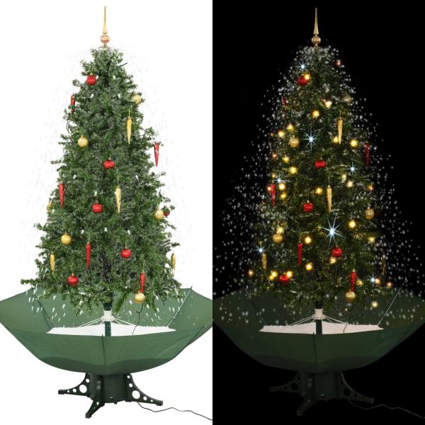 ARDEBO.de - Schneiender Weihnachtsbaum mit Schirmfuß Grün 190 cm