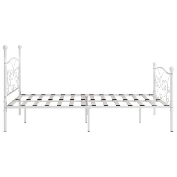 Bettgestell mit Lattenrost Weiß Metall 200 × 200 cm