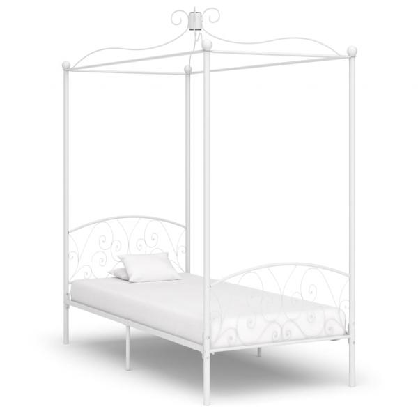 ARDEBO.de - Himmelbett-Gestell Weiß Metall 90 x 200 cm