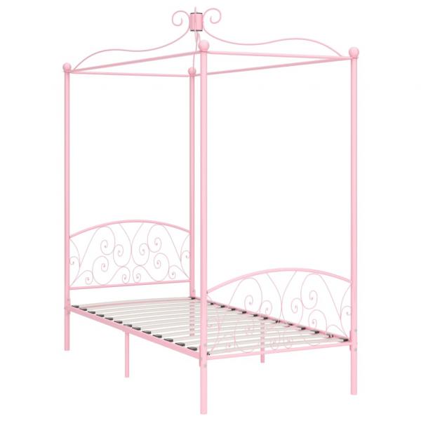 Himmelbett-Gestell Rosa Metall 100 x 200 cm