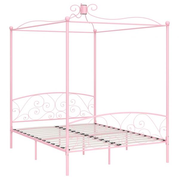 Himmelbett Rosa Metall 180x200 cm