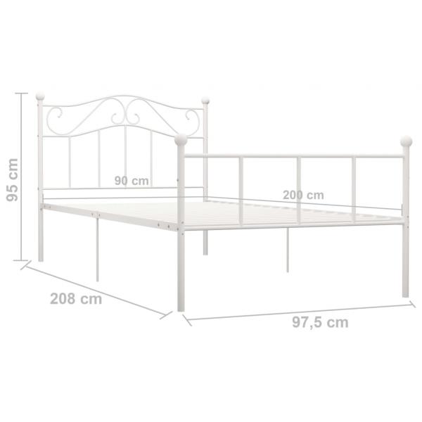 Bettgestell Weiß Metall 90×200 cm