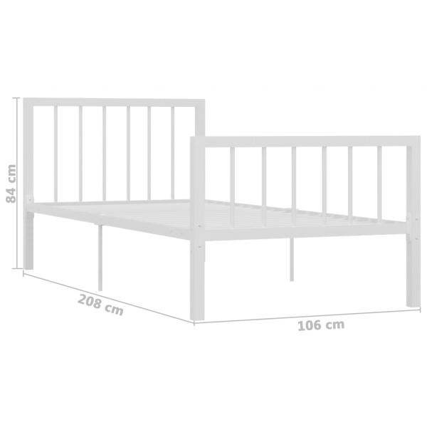 Bettgestell Weiß Metall 100 × 200 cm