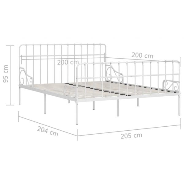 Bettgestell mit Lattenrost Weiß Metall 200 × 200 cm