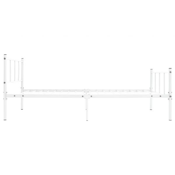 Bettgestell Weiß Metall 90×200 cm