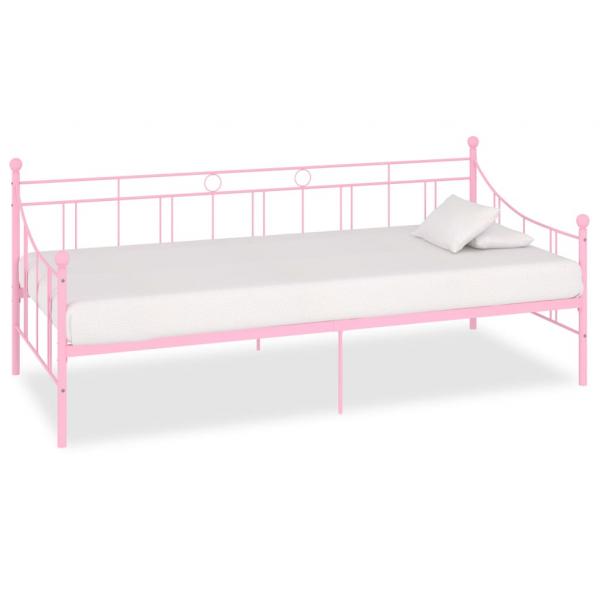 ARDEBO.de - Tagesbett-Rahmen Rosa Metall 90×200 cm 