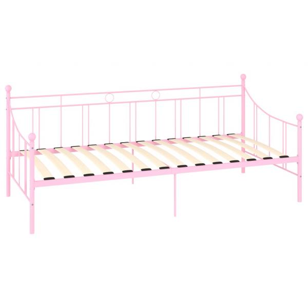 Tagesbett-Rahmen Rosa Metall 90×200 cm 