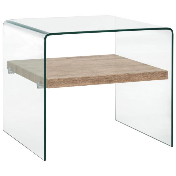 ARDEBO.de - Couchtisch Transparent 50×50×45 cm Hartglas