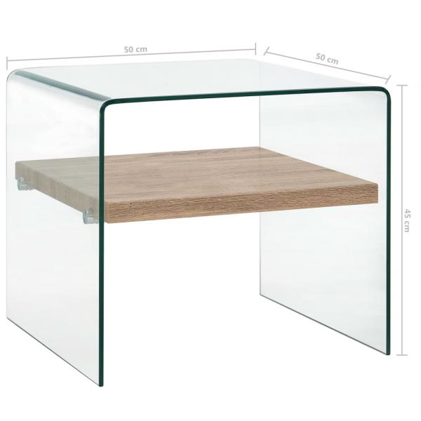 Couchtisch Transparent 50×50×45 cm Hartglas