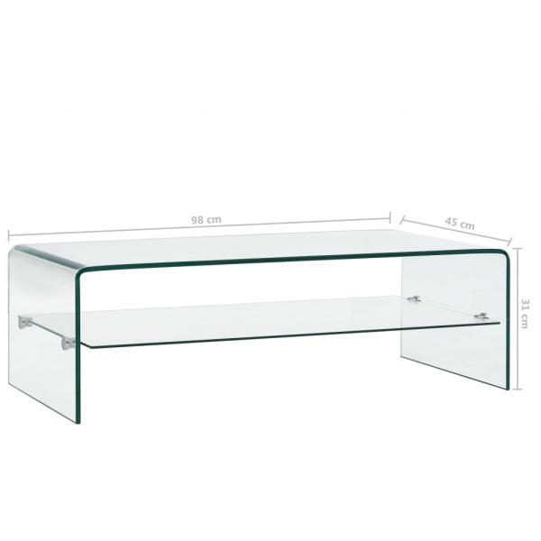 Couchtisch Transparent 98×45×31 cm Hartglas 