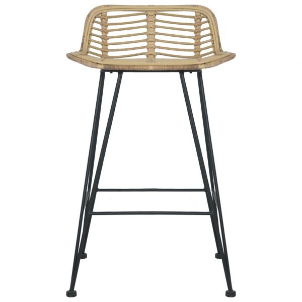 Barhocker 2 Stk. Rattan Natur   