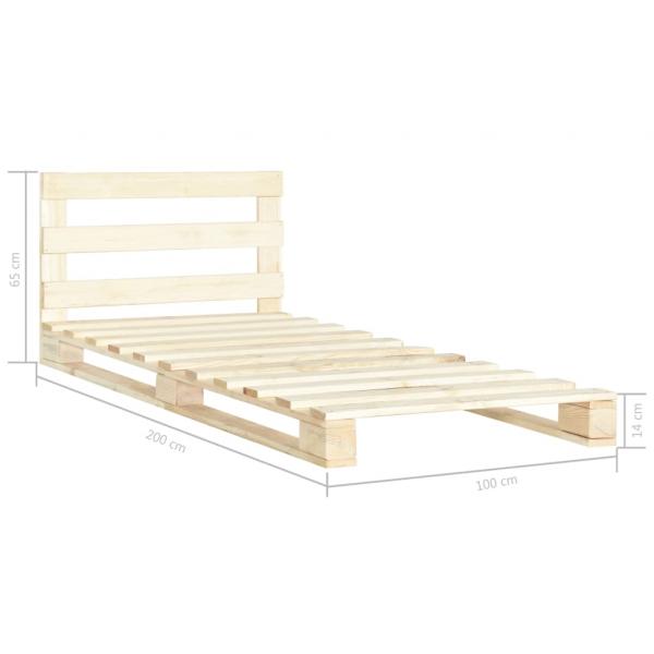 Palettenbett Massivholz Kiefer 100×200 cm