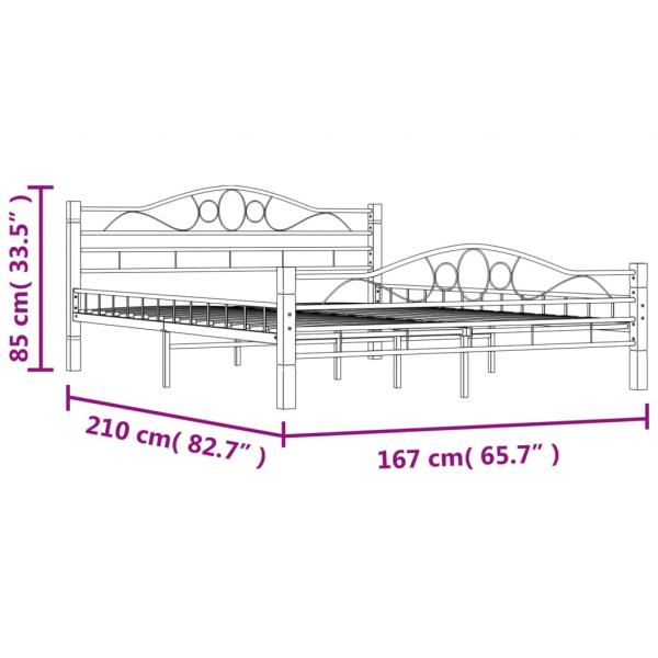 Bettgestell Schwarz Metall 160×200 cm 