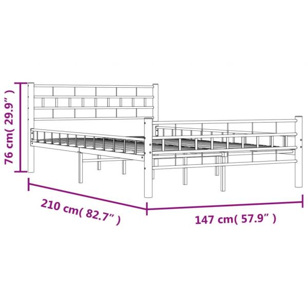 Bettgestell Weiß Metall 140×200 cm