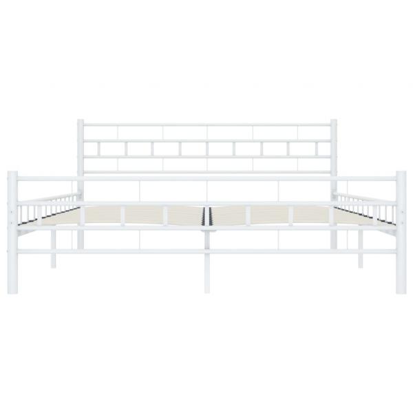 Bettgestell Weiß Metall 200×200 cm