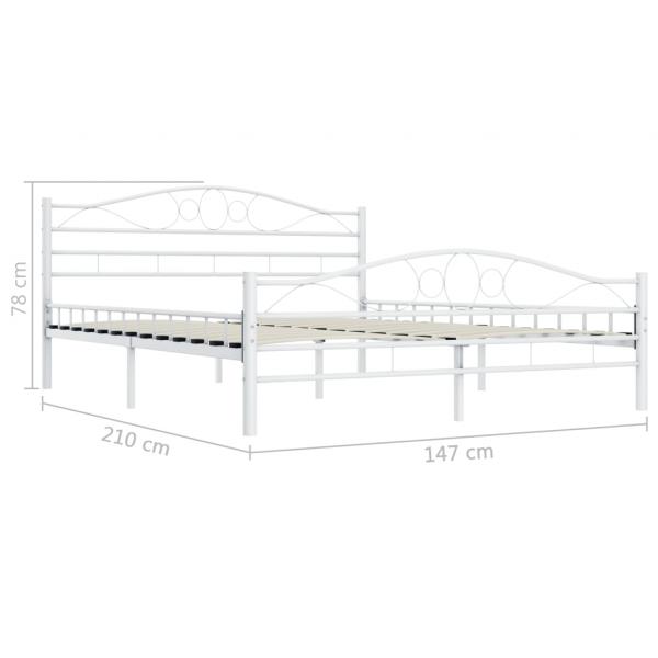 Bettgestell Weiß Metall 140×200 cm