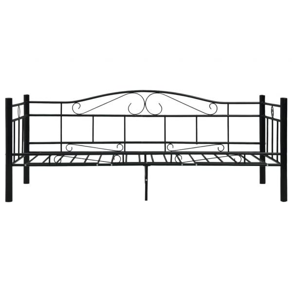 Tagesbett-Rahmen Schwarz Metall 90×200 cm 