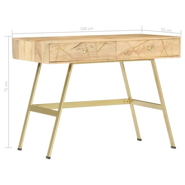 Schreibtisch mit Schubladen 100x55x75 cm Massivholz Mango