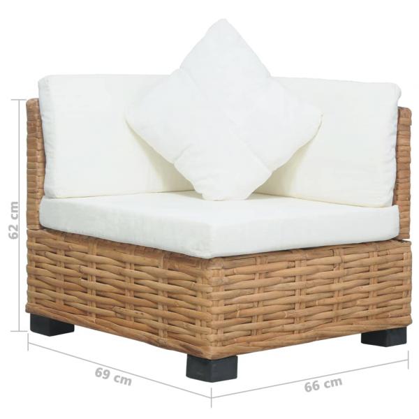 Ecksofa mit Kissen Natürliches Rattan