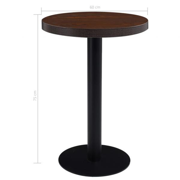 Bistrotisch Dunkelbraun 60 cm MDF