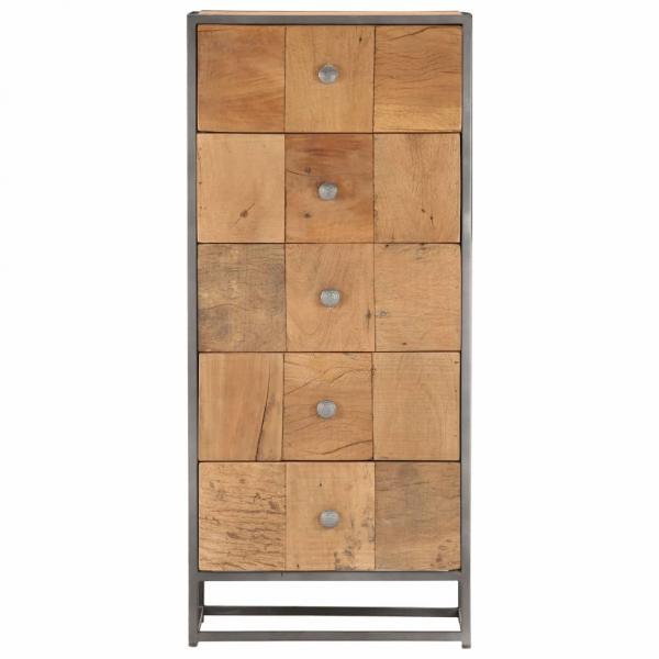 Highboard mit Schubladen 45x30x100 cm Altholz Massiv