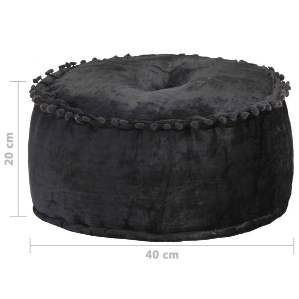 Pouf Rund Samt 40×20 cm Anthrazit