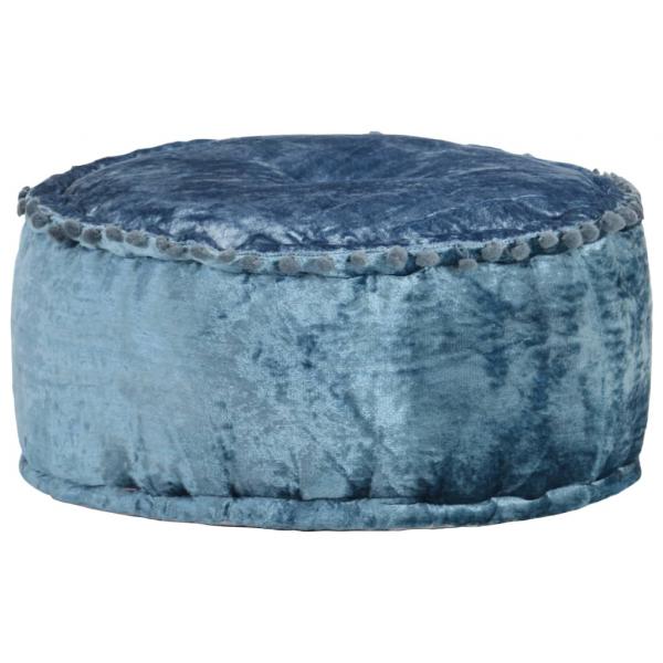 ARDEBO.de - Pouf Rund Samt 40x20 cm Blau