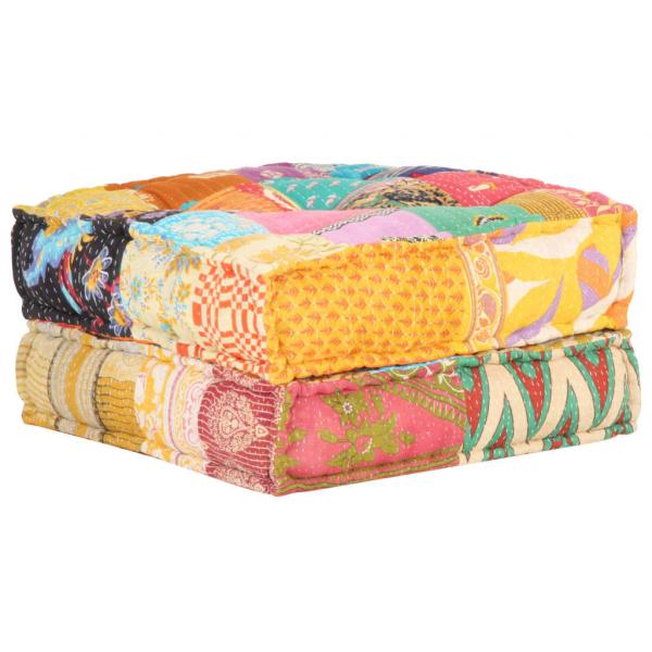 Pouf 60x70x36 cm Patchwork Stoff