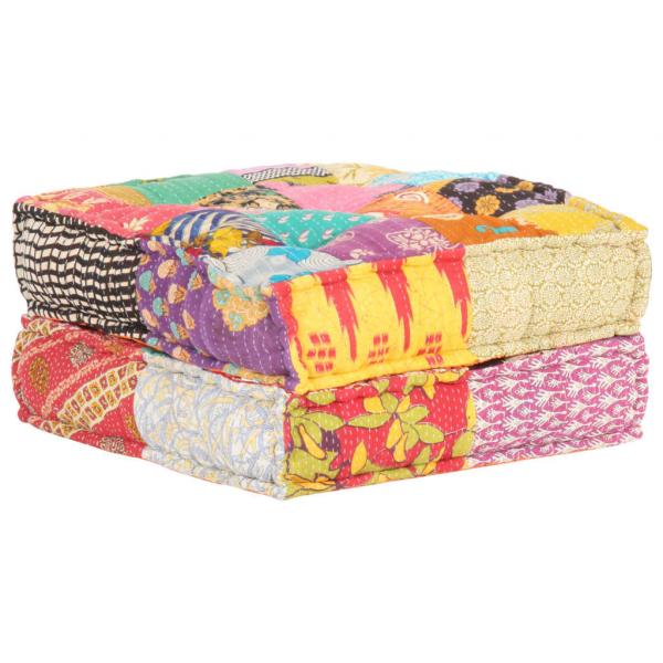 Pouf 60x70x36 cm Patchwork Stoff