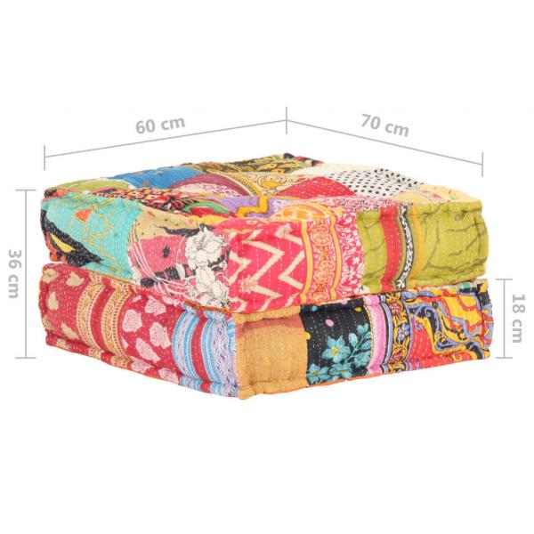 Pouf 60x70x36 cm Patchwork Stoff