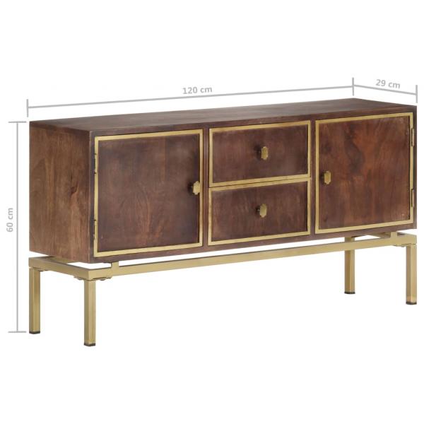 Sideboard 120x29x60 cm Massivholz Mango