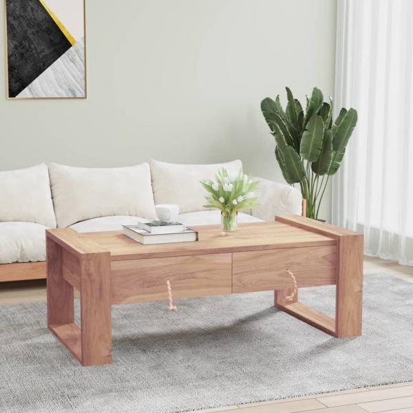 ARDEBO.de - Couchtisch 110×60×40 cm Teak Massivholz 