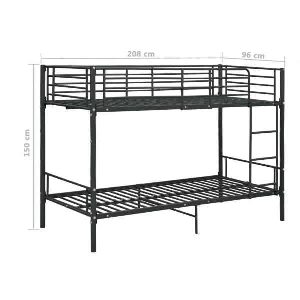 Etagenbett Schwarz Metall 90×200 cm