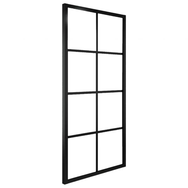 Schiebetür Aluminium und ESG Glas 76x205 cm Schwarz