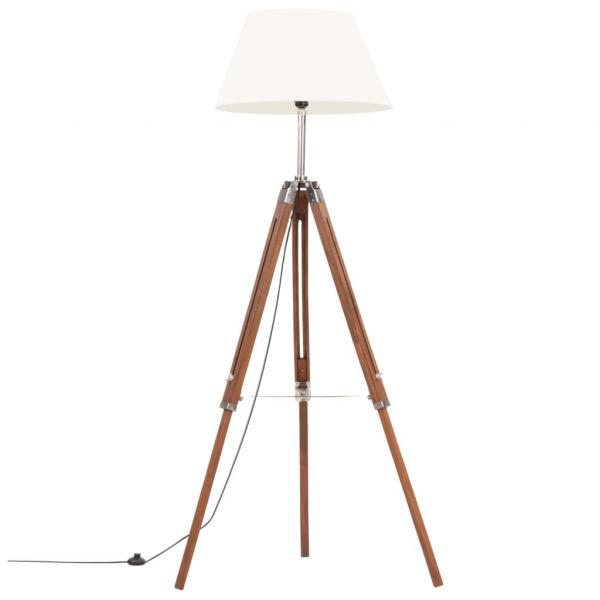 ARDEBO.de - Stativlampe Honigbraun und Weiß Teak Massivholz 141 cm