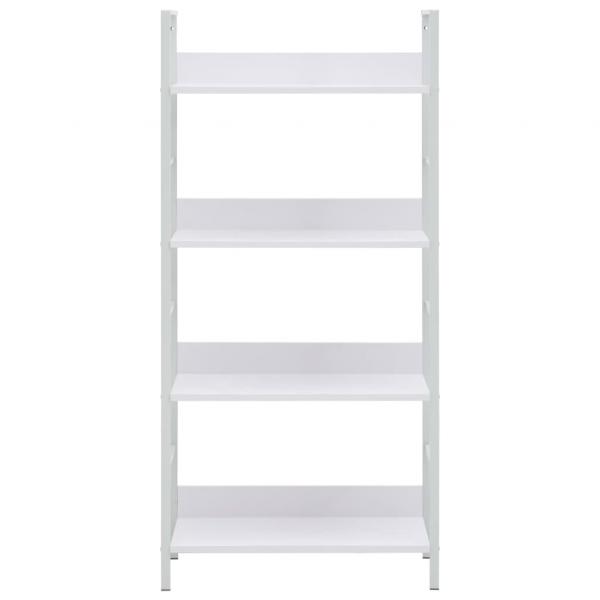 Bücherregal 4 Regalböden Weiß 60×27,6×124,5 cm Holzwerkstoff