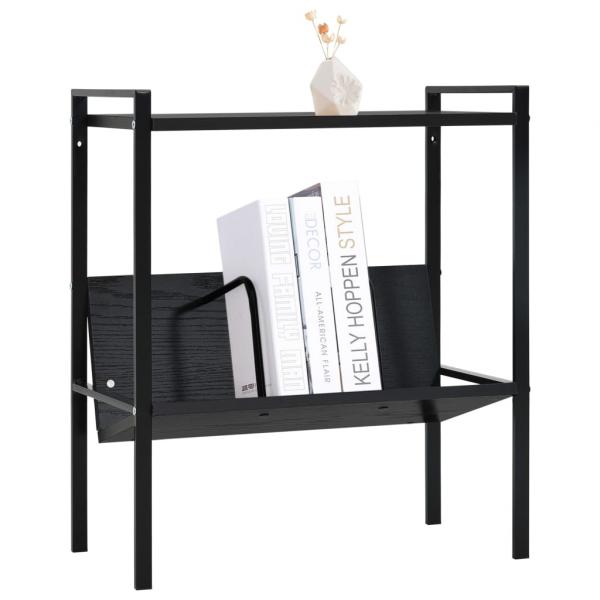 Bücherregal 2 Regalböden Schwarz 52x28x59 cm Holzwerkstoff