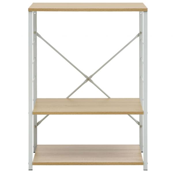 Mikrowellenregal Weiß Eiche 60×39,6×79,5 cm Holzwerkstoff