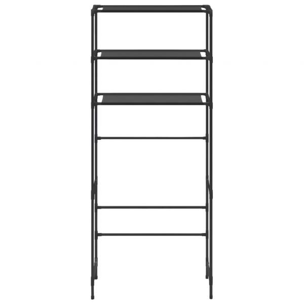 Waschmaschinenregal 3 Ablagen Schwarz 69x28x169 cm