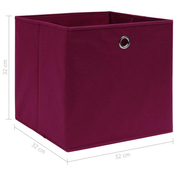 Aufbewahrungsboxen 4 Stk. Dunkelrot 32x32x32cm Stoff