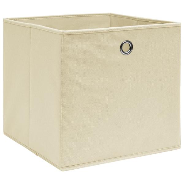 Aufbewahrungsboxen 10 Stk. Creme 32x32x32 cm Stoff