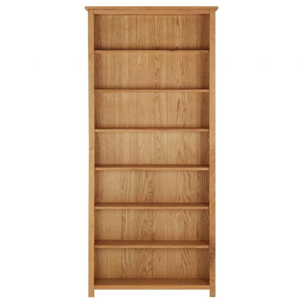 Bücherregal 7 Fächer 90x22,5x200 cm Massivholz Eiche