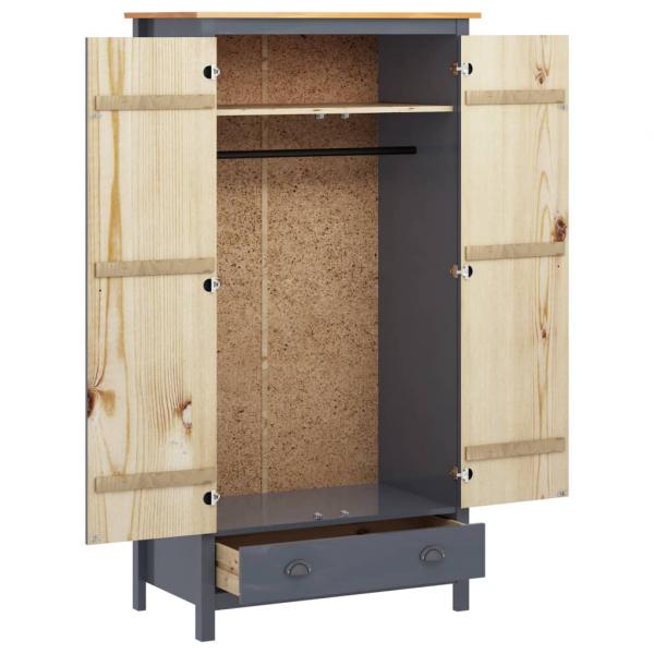 Kleiderschrank mit 2 Türen Hill Grau 89x50x170 cm Kiefernholz