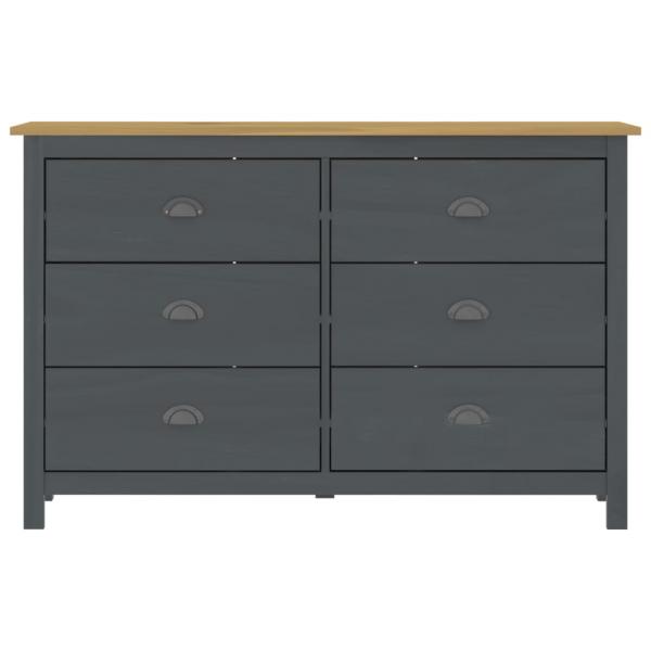 Sideboard Hill Grau 125x40x80 cm Massivholz Kiefer