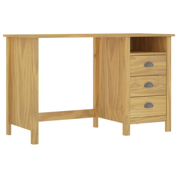 ARDEBO.de - Schreibtisch Hill mit 3 Schubladen 120×50×74 cm Kiefernholz