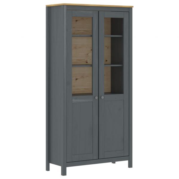 ARDEBO.de - Highboard Hill Grau 85x37x170,5 cm Massivholz Kiefer