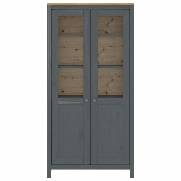 Highboard Hill Grau 85x37x170,5 cm Massivholz Kiefer