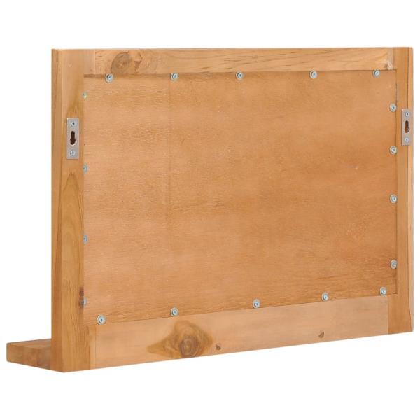 Wandspiegel mit Regal 60×12×40 cm Teak Massivholz 