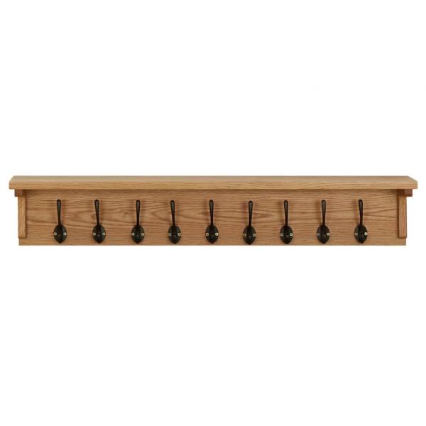 Wandgarderobe 90x16x16 cm Massivholz Eiche