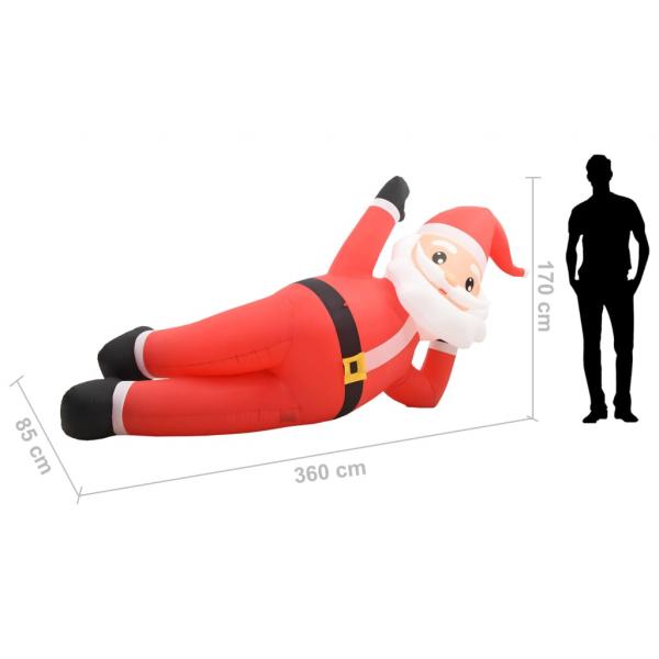 Aufblasbarer Weihnachtsmann LED IP44 Rot 360 cm XXL